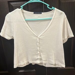 Brandy Melville Button Down V-Neck Tee